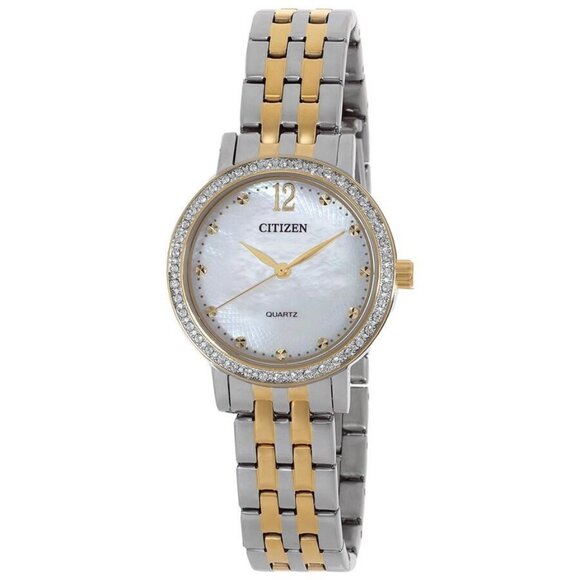 NWT Authentic Citizen Quartz Crystal White Mother of Pearl Dial Women's Watch - Picture 1 of 3
